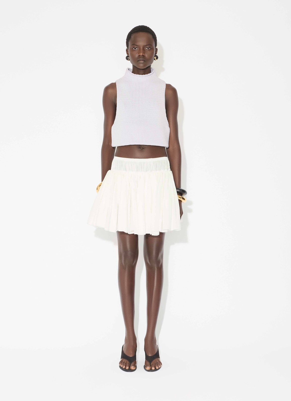 COTTON LINEN SKIRT ALAÏA WHITE COTTON LINEN SKIRT